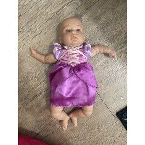 Madame Alexander 15” Baby Doll Vinyl w Soft Cloth Body Purple Eyes Disney Dress